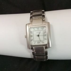 Thick silver watch